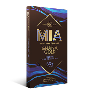 MIA Ghana Gold Intense 85% Dark Chocolate  85g - box of 12