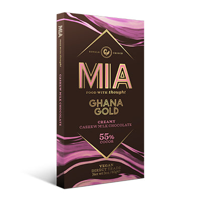 MIA Ghana Gold Cashew 55% Milk Chocolate 85g - box of 12